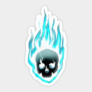 Blue flaming skull Sticker